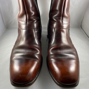 Vintage 60’s brown leather boot with side zip